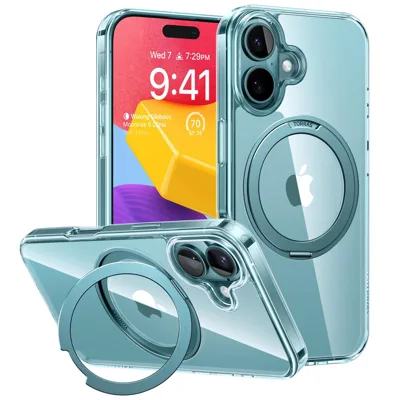 Ostand Pro Series für iPhone 16 Clear-Green Handyhülle