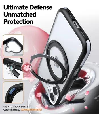 Ostand R Fusion Series für iPhone 16 Black Handyhülle