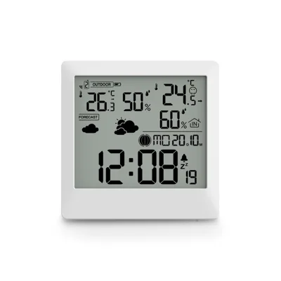 "Wetterstation ""Palawan"", mit Außensensor, Funk, Wecker, Thermo/Hygro, Weiß (00222238)"