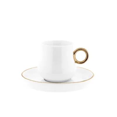 12 Teiliger Set Mokkatassen mit Untertasse aus Porzellan Mokkaservice 100 ml