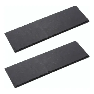 2x Schieferplatten I rechteckig I 40x15x0,5 cm I Schiefer Platten Schieferteller Servierteller Servierplatten Schiefer Teller Set
