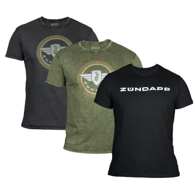 3 Zündapp T-Shirt mit Print retro für Herren oder Damen S - XXL Dreierpack Basic Shirt unisex 100 % Baumwolle