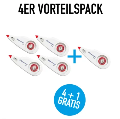 4 x Soennecken Korrekturroller 5 mm x 12 m (B x L) + GRATIS 1x Soennecken Korrekturroller 5 mm x 12 m (B x L)