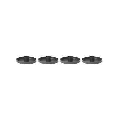 4er-Set Kerzenhalter 6cm Metall Stabkerzen Tafelkerzen SCHWARZ Adventskranz weihnachtliche Tischdekoration scandic chic Stabkerzenhalter Kerzenteller Kerzenständer Candle Holder Kerzenpin