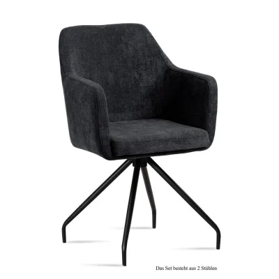 58aufmkessel Armlehnstuhl Anthrazit, Schwarz 60x87x57 cm