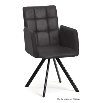 58aufmkessel Armlehnstuhl Anthrazit, Schwarz 60x91x52 cm