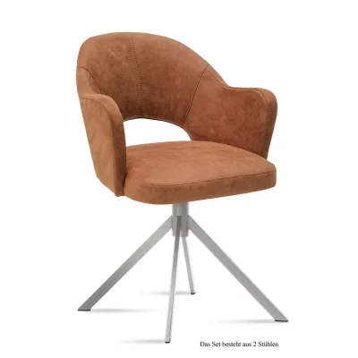 58aufmkessel Armlehnstuhl Cognac, Edelstahl 61x87x59 cm