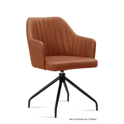 58aufmkessel Armlehnstuhl Cognac, Schwarz 60x81x58 cm