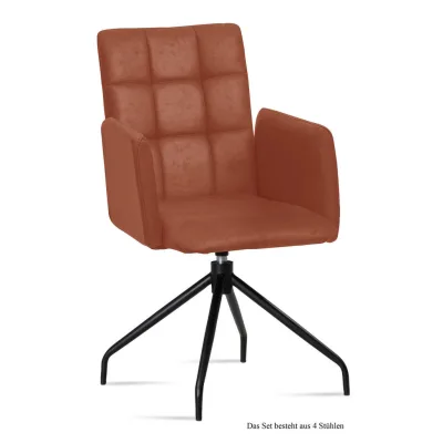 58aufmkessel Armlehnstuhl Cognac, Schwarz 60x91x52 cm