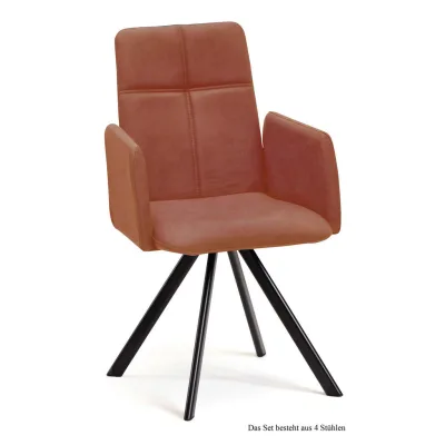 58aufmkessel Armlehnstuhl Cognac, Schwarz 60x92x52 cm