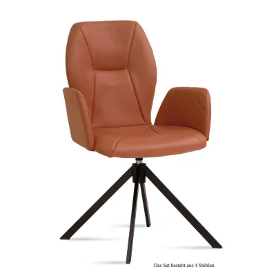 58aufmkessel Armlehnstuhl Cognac, Schwarz 60x92x58 cm