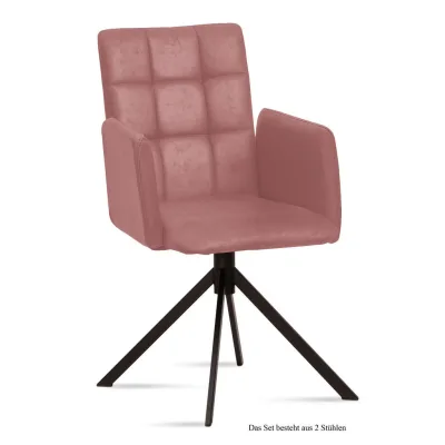 58aufmkessel Armlehnstuhl Dunkelrosa, Schwarz 60x91x52 cm