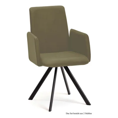 58aufmkessel Armlehnstuhl Olivgrün, Schwarz 60x92x52 cm