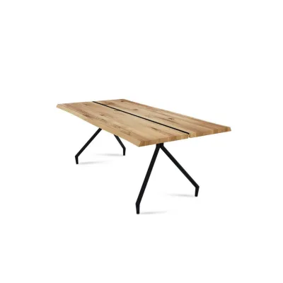 58aufmkessel Baumkantentisch Wildeiche 76x100x220 cm