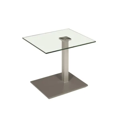 58aufmkessel Beistelltisch Transparent, Chrom, Grau 47x47x55 cm