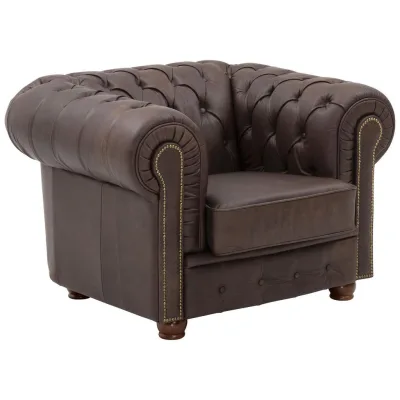 58aufmkessel Chesterfield-Sessel Braun 110x74x98 cm