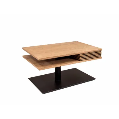 58aufmkessel Couchtisch Wildeiche, Schwarz 60x60x90 cm