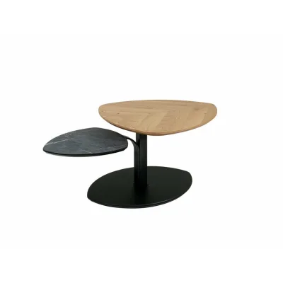 58aufmkessel Couchtisch Wildeiche, Schwarz 70x70x110 cm