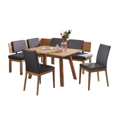 58aufmkessel Eckbankgruppe Kernbuche, Grau 194x1x155 cm