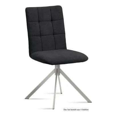 58aufmkessel Esszimmerstuhl Anthrazit, Edelstahl 60x91x47 cm