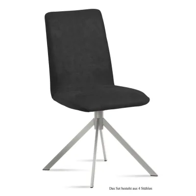 58aufmkessel Esszimmerstuhl Anthrazit, Edelstahl 60x92x47 cm