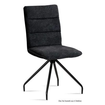 58aufmkessel Esszimmerstuhl Anthrazit, Schwarz 60x92x47 cm