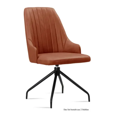 58aufmkessel Esszimmerstuhl Cognac, Schwarz 60x91x52 cm