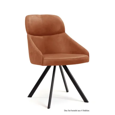 58aufmkessel Esszimmerstuhl Cognac, Schwarz 63x82x52 cm