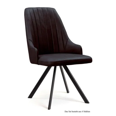 58aufmkessel Esszimmerstuhl Dunkelbraun, Schwarz 60x91x52 cm