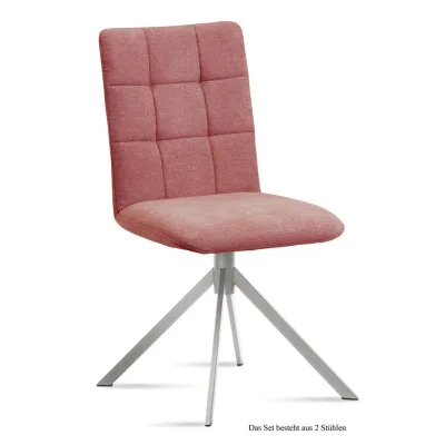 58aufmkessel Esszimmerstuhl Dunkelrosa, Edelstahl 60x91x47 cm