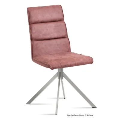 58aufmkessel Esszimmerstuhl Dunkelrosa, Edelstahl 60x92x47 cm