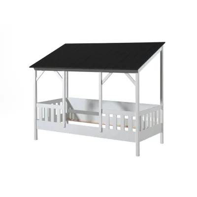 58aufmkessel Hausbett Weiß, Schwarz 90x200 cm