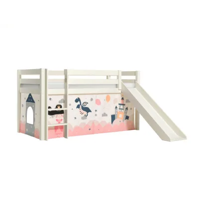 58aufmkessel Hochbett Weiß, Magnolie 90x200 cm