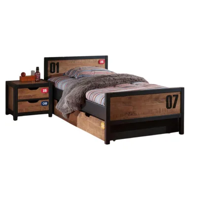 58aufmkessel Kinderzimmer Schwarz, Cognac 210x75x110 cm