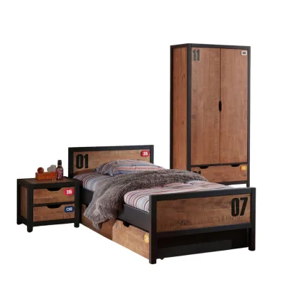 58aufmkessel Kinderzimmer Schwarz, Cognac 230x1x130 cm