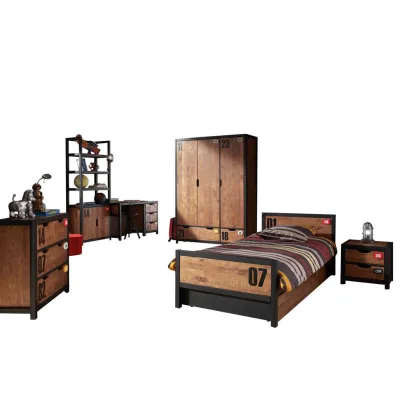 58aufmkessel Kinderzimmer Schwarz, Cognac 293x1x193 cm