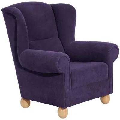 58aufmkessel Ohrenbackensessel Violett, Buche 93x103x87 cm