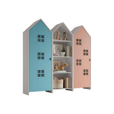 58aufmkessel Regalschrank Blau, Pink 173x171x37 cm
