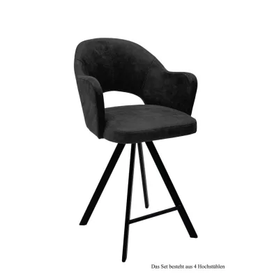 58aufmkessel Thekenstuhl Anthrazit, Schwarz 61x104x59 cm