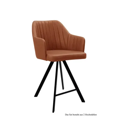 58aufmkessel Thekenstuhl Cognac, Schwarz 60x98x58 cm