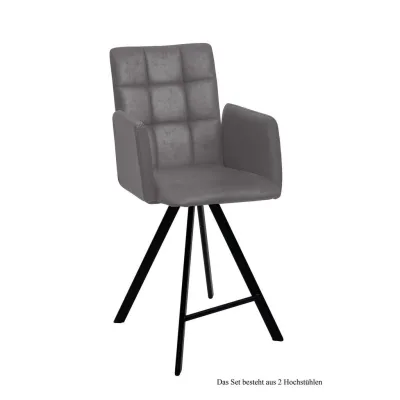 58aufmkessel Thekenstuhl Grau, Schwarz 60x108x52 cm