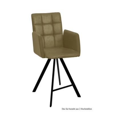 58aufmkessel Thekenstuhl Olivgrün, Schwarz 60x108x52 cm