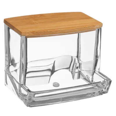 5five Simply Smart Wattestäbchenspender Transparent 8x7.4x9.3 cm