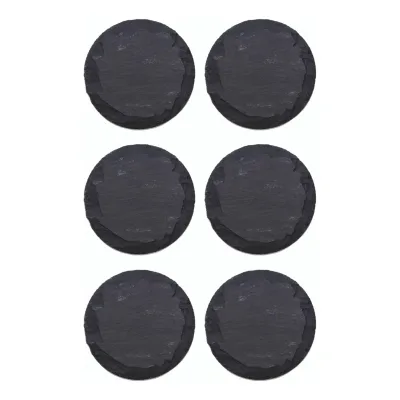 6x Schieferplatten I rund I 33x0,5 cm I Sushi Servierplatten Untersetzer Käseplatte Tischplatz Schiefer Geschirr Platte schwarz