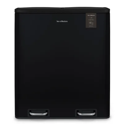 Les Collectors N°910 Mülleimer, 2 Körbe, 30 l, Schwarz matt