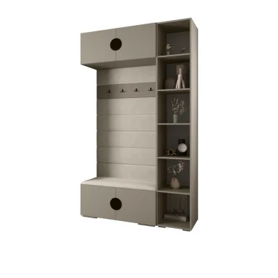 Abiks Möbel Garderoben-Set Kaschmir, Beige, Schwarz 140x236.7x47 cm