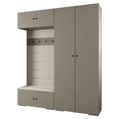 Abiks Möbel Garderoben-Set Kaschmir, Beige, Schwarz 200x236.7x47 cm