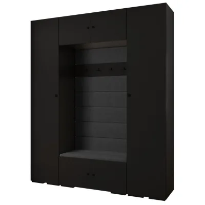 Abiks Möbel Garderoben-Set Schwarz, Schwarz, Schwarz 200x236.7x47 cm