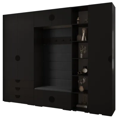 Abiks Möbel Garderoben-Set Schwarz, Schwarz, Schwarz 290x236.7x47 cm