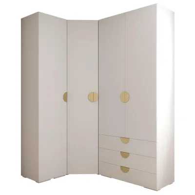 Abiks Möbel Garderoben-Set Weiß, Gold 181.7x236.7x47 cm